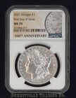2021 P MORGAN SILVER DOLLAR NGC MS70 ANNIVERSARY LABEL FIRST DAY OF ISSUE RARE