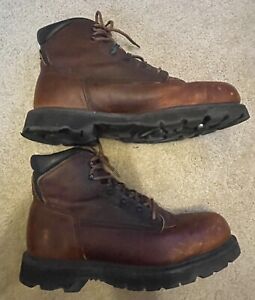 Mens Red Wing ANSI Z41 PT91 MI/75 C/75 EH Brown Leather Steel Toe BOOTS  Size 9