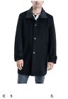 New 40R London Fog Signature Clark Classic-Fit Black Wool Overcoat Top Coat