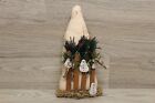 Primitive Farmhouse Christmas Handmade Snowman Shelf Sitter Doll Decor  10.5