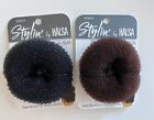 New Black OR Brown Hair Bun Donut Ring French Rolls Gymnastics size Small NEW