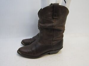 Womens Size 9 W Wide Width Brown Leather Cowboy Western Boots