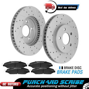 Front Disc Rotors + Brake Pads for 2005 2006 2007 2008 2009 2010 Ford Mustang V6