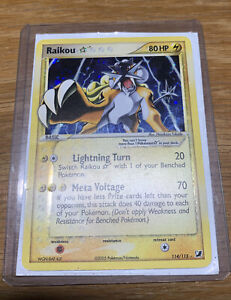 Pokemon Gold Star Raikou 114/115 Holo EX Unseen Forces Vintage *Sold As Is