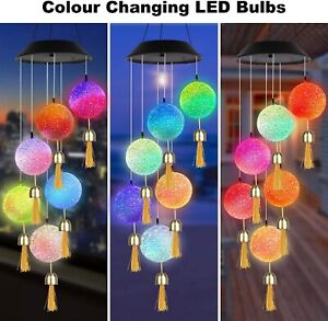 LED Solar Light Changing Color Wind Chime for Home Party Night Garden Decoration