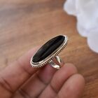 New ListingBig Stone Ring Large Black Onyx Oval Ring 925 Silver Statement Ring All Size