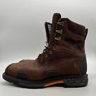 Ariat OverDrive 10012940 Mens Brown Leather Lace Up Work Boots Size 12 EE