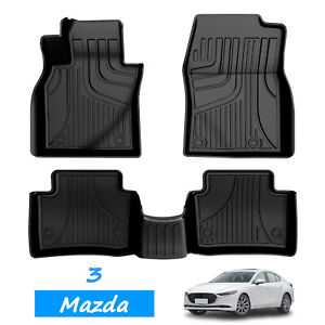 Car Floor Mats Liners TPE Rubber All Weather Carpet Custom Fit Mazda 3 2019-2024