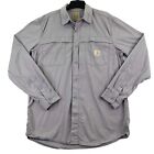 Carhartt Force Shirt Men's Sz M Relaxed Fit Vented Long Sleeve Gray Button Up