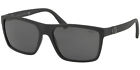 Polo Ralph Lauren Men's Matte Black Classic Square Sunglasses - PH4133-528487-59