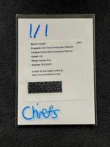 New ListingRASHEE RICE 2023 Immaculate PLATINUM RC ROOKIE PATCH 1/1 AUTO! TRUE 1/1! CHIEFS!