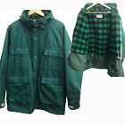 vtg usa mens LL Bean Baxter State Parka Jacket Sz Large Wool-Plaid Lined Green