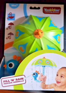NEW Yookidoo Baby Bath Toy - Fill N' Rain Peacock Umbrella NIB