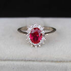 Lab Created Ruby Handmade 925 Sterling Silver Woman Jewelry Engagement Gift Ring