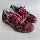 Power of Essentials POE Shoes Janine Red Laces Sneakers Sz 8 1/2 M Studs Rivets