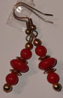 Vintage Red Coral Style Dangle Earrings