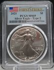 2021 American Silver Eagle Type 2 PCGS MS69 First Strike Lable 1 oz. Silver