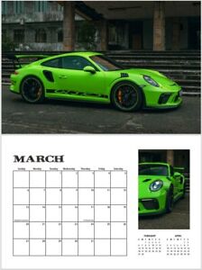 2024 EXOTIC CAR Deluxe Wall Calendar supercars 911 turbo white elephant gift car