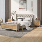 Full Queen Size Bedroom Sets Upholstered Platform Bed Frames Nightstands Bench