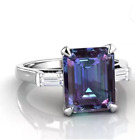 925 Sterling Silver 5ct Natural Alexandrite Change Color Stone Promise Gift Ring