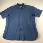Territory Ahead Seersucker Shirt Mens 2XL Blue Short Sleeve 100% Cotton