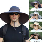 Men Wide Brim Sun Hat UV Protection Bucket Cap for Hiking Camping Fishing Safari