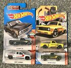 Hot Wheels Lot of 4 New on Cards 1:64 1967 Chevy C-10 -69Chevy Trucks-Silverado