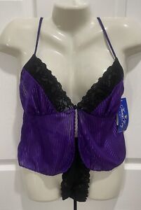 VTG Nancy King Lingerie Women Babydoll Top & Panty Set-Purple -Size Medium