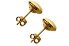 Top Quality High Polish 14k Yellow Gold Flat Ball Stud Earrings For Women/Girls