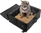 Portable Cat Litter Box Collapsible Foldable Zipped Waterproof Pet Travel Bag