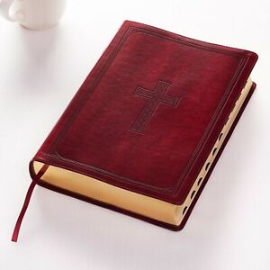 The Holy Bible KJV Super Giant Print,Thumb INDEXED ,Red Letter,Burgandy