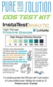 Chlorine Dioxide Single Factor Test Strip 0-500 ppm - 10pcs - Half width strips