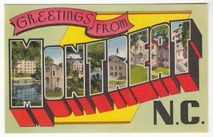 [56223] OLD LARGE LETTER POSTCARD GREETINGS FROM MONTREAT, NORTH CAROLINA
