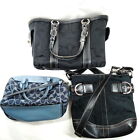 Coach Hand Bag  Hand Bag Shoulder Bag 3 set Black Canvas 3750206