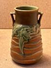 Roseville Pottery “ Luffa “ Brown Vase, Handled vase ,Shape No 683-6, In 1934