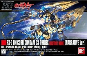 Gunpla 1/144 BANDAI Gundam HGUC RX-0 Unicorn 03 Phenex Destroy Mode NT Ver.