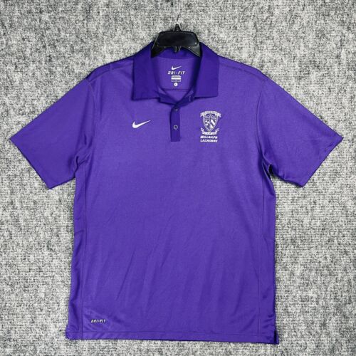 Millsaps College Shirt Mens Large Blue Nike Dri-Fit Lacrosse Polo Rugby Golf