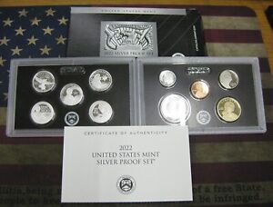 United States Mint 2022 Silver Proof Set Complete Box & COA