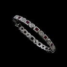18K Gold Vintage Style French Cut Red Ruby Diamond Eternity Wedding Band 1.8mm