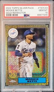 New Listing2022 Topps Silver Pack Mookie Betts Gold Refractor /50 PSA 10 Gem Mint Dodgers
