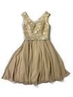 JJS House Knee Length Lace Bridesmaid Dress in Champagne Women’s Size 2