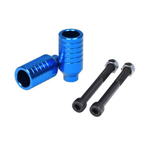 Electric Blue Freestyle Kick Scooter Alloy Stunt Pegs (Set of 2)