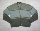 Mohair Blend Striped Cardigan Sweater XL Vintage 60s Campus Mens Cobain Grunge