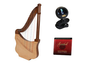 Roosebeck Lute Harp w/ Case, Tuning Tool, Snark Tuner & Extra Strings Set