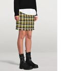 AKRIS PUNTO Tweed Mini Skirt In Glen Check Print Neon Black Cream Sz 46/10