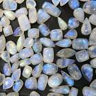 100 Ct.Natural Rainbow Moonstone Cabochon Blue Flashy Mix Gemstone Wholesale Lot