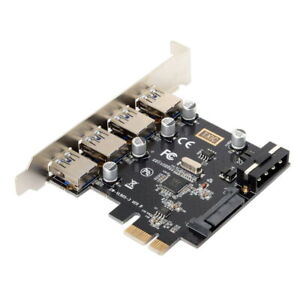 Chenyang PCI-E 4 Ports to USB 3.0 HUB PCI Express Expansion Card Adapter 5Gbps