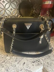 Duplicate Guess Handbag, NWOT, Black w/gold Accents! Fashionable!