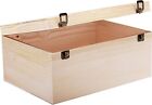 14 x 10 x 6.5- Large Wooden Box with Hinged Lid - Unfinished Wood Box -