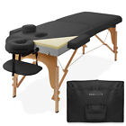 New ListingOPEN BOX - Professional Memory Foam Massage Table w/ Carrying Case - Black